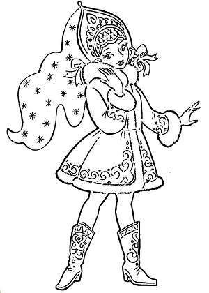 Раскраски Снегурочка Снегурочка — раскраска 21