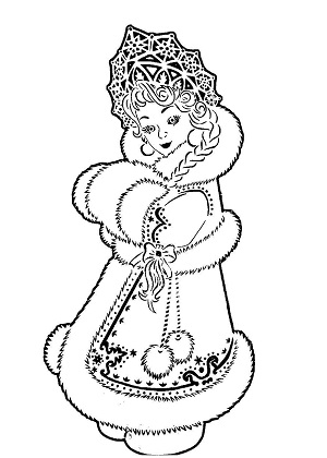 Раскраски Снегурочка Снегурочка — раскраска 23