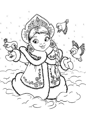 Раскраски Снегурочка Снегурочка — раскраска 25