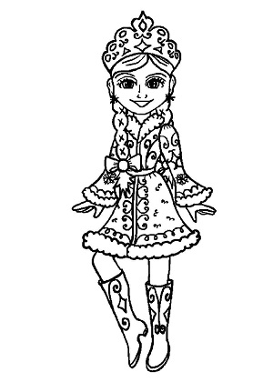 Раскраски Снегурочка Снегурочка — раскраска 29