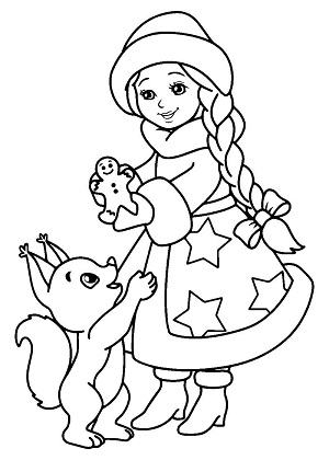 Раскраски Снегурочка Снегурочка — раскраска 32