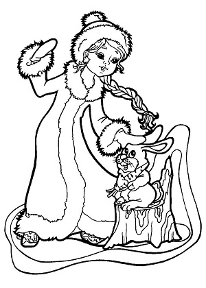 Раскраски Снегурочка Снегурочка — раскраска 36