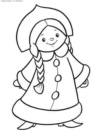 Раскраски Снегурочка Снегурочка — раскраска 5