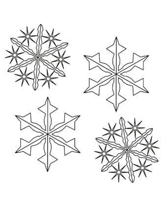 Снежинки – раскраска 14