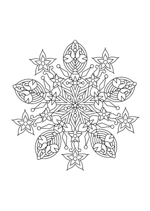 Снежинки – раскраска 34