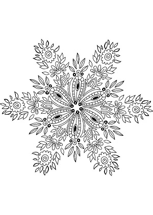 Снежинки – раскраска 35