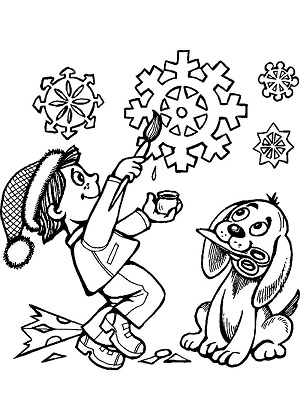 Снежинки – раскраска 36