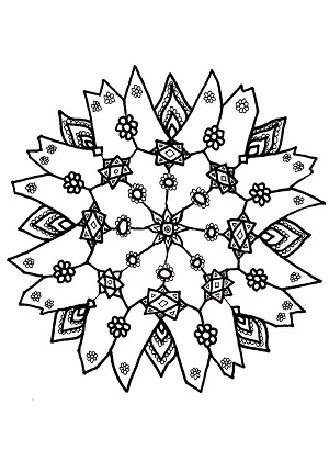Снежинки – раскраска 42