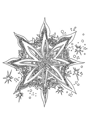 Снежинки – раскраска 44