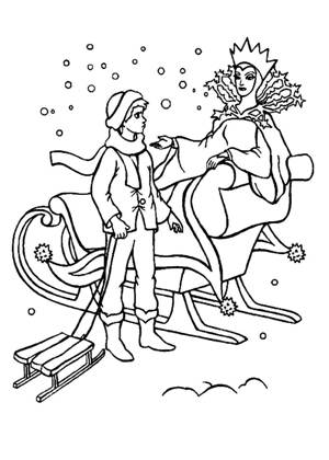 Раскраски Снежная Королева Снежная Королева раскраска 17