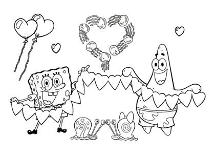 Спанч Боб раскраска 11