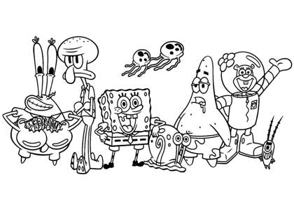 Спанч Боб раскраска 14