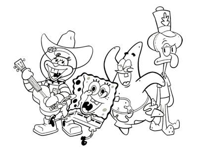 Спанч Боб раскраска 4