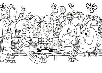 Спанч Боб раскраска 6