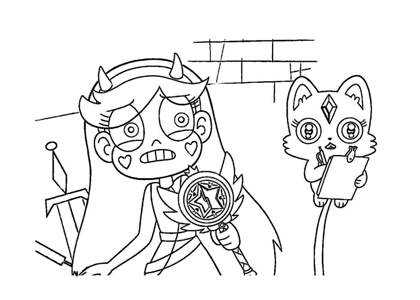 Раскраски Звездочка против силы зла Звездочка против силы зла раскраска 4