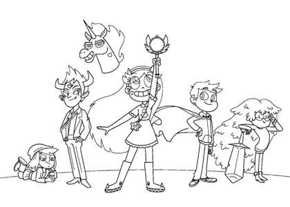 Раскраски Звездочка против силы зла Звездочка против силы зла раскраска 7