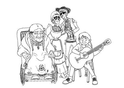 Тайна Коко раскраска 1