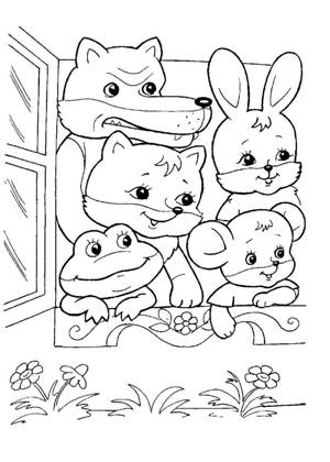 Раскраски Теремок Теремок – раскраска 11