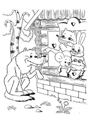 Раскраски Теремок Теремок – раскраска 2