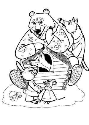 Раскраски Теремок Теремок – раскраска 3