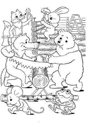 Раскраски Теремок Теремок – раскраска 5