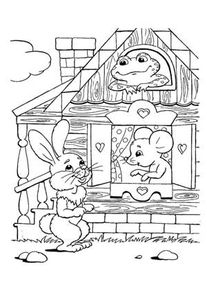 Раскраски Теремок Теремок – раскраска 7