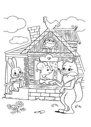 Раскраски Теремок Теремок – раскраска 9