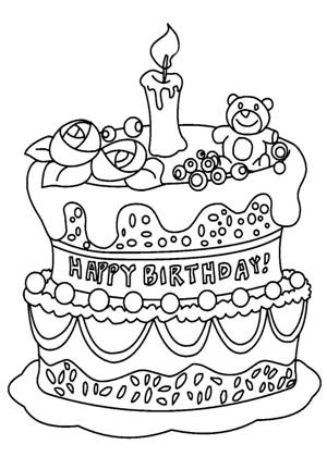 Торты раскраска 19