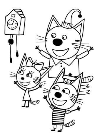 Раскраски Три кота Три кота