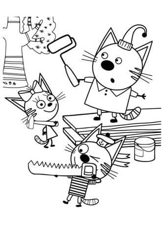 Раскраски Три кота Три кота