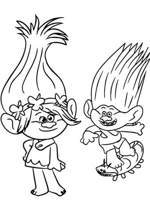 Раскраски Тролли Тролли раскраска 16