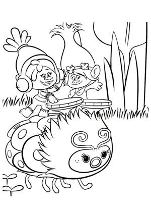 Раскраски Тролли Тролли раскраска 17