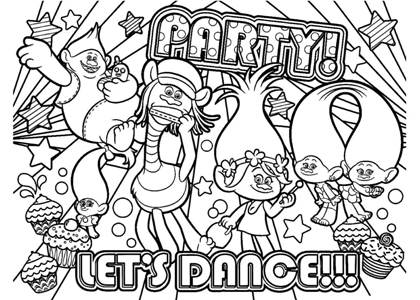 Раскраски Тролли Тролли раскраска 2