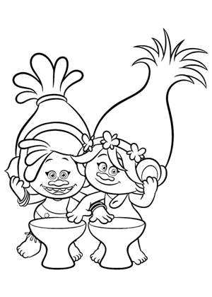 Раскраски Тролли Тролли раскраска 23