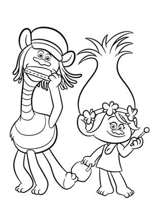 Раскраски Тролли Тролли раскраска 25