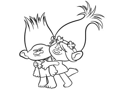 Раскраски Тролли Тролли раскраска 4