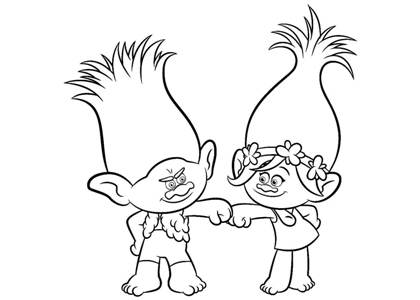 Раскраски Тролли Тролли раскраска 5