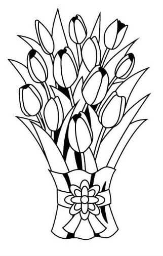 Раскраски Тюльпаны Тюльпаны