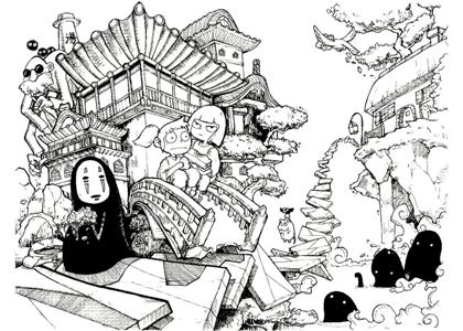 Унесённые призраками раскраска 8