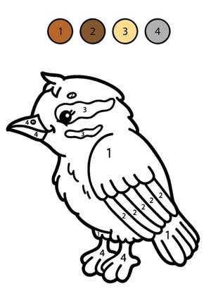Воробей раскраска 14
