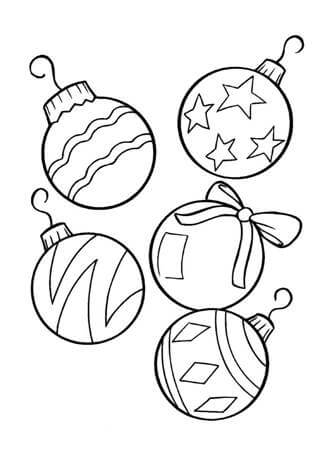 Ёлочные игрушки – раскраска 19