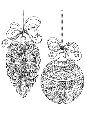Ёлочные игрушки – раскраска 25