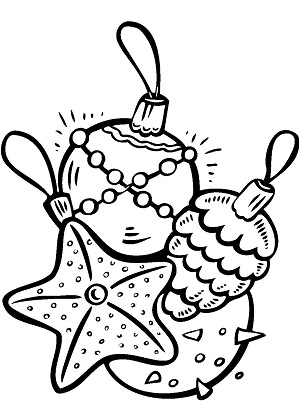 Ёлочные игрушки – раскраска 27