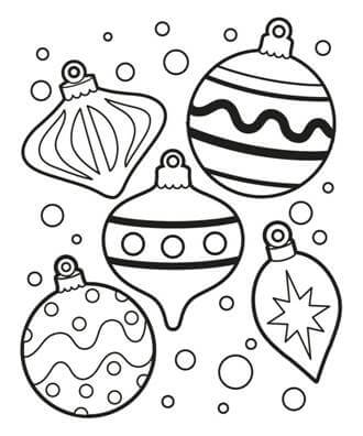 Ёлочные игрушки – раскраска 4