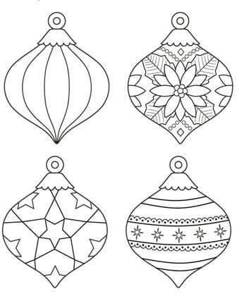 Ёлочные игрушки – раскраска 5