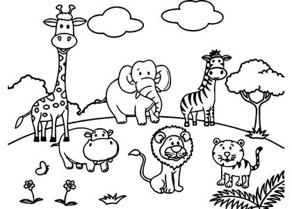 животные Африки – раскраска 17