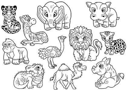 животные Африки – раскраска 20