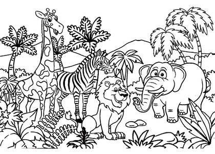 животные Африки – раскраска 9