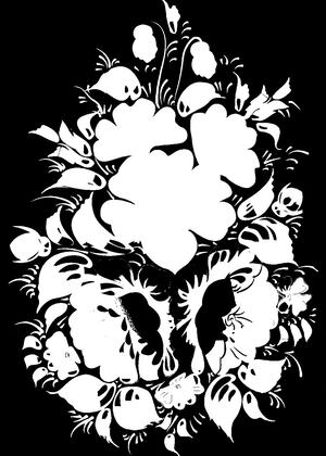 Раскраски Жостовская роспись Жостовская роспись — раскраска 1