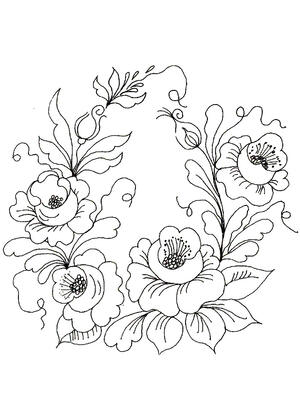 Раскраски Жостовская роспись Жостовская роспись — раскраска 16